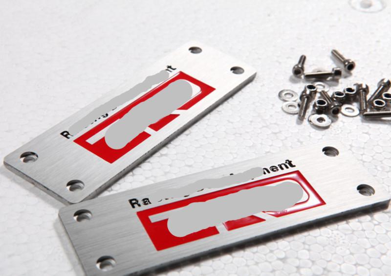 For toyota trd red car floor mat carpet emblem aluminum alloy 2 pcs/set