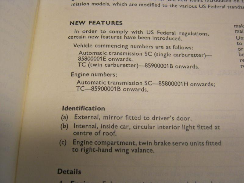August 1968 ROVER 2000 TC & SC Supplement WORKSHOP MANUAL #605485, US $12.00, image 5