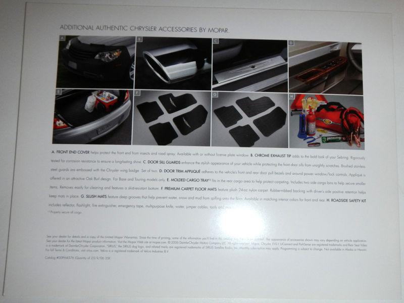 Sell 2007 CHRYSLER SEBRING ACCESSORIES BROCHURE in Clawson, Michigan