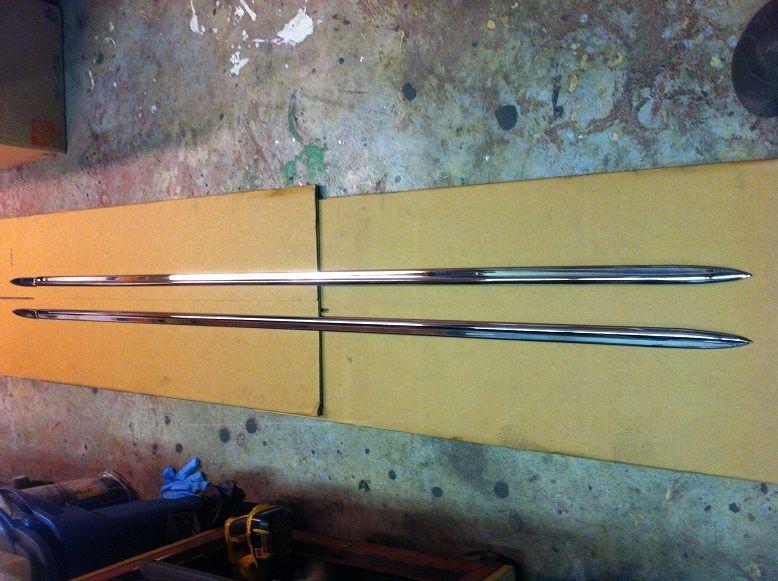 57 chevy 150 2 door quarter, door trim molding set restored to show quality