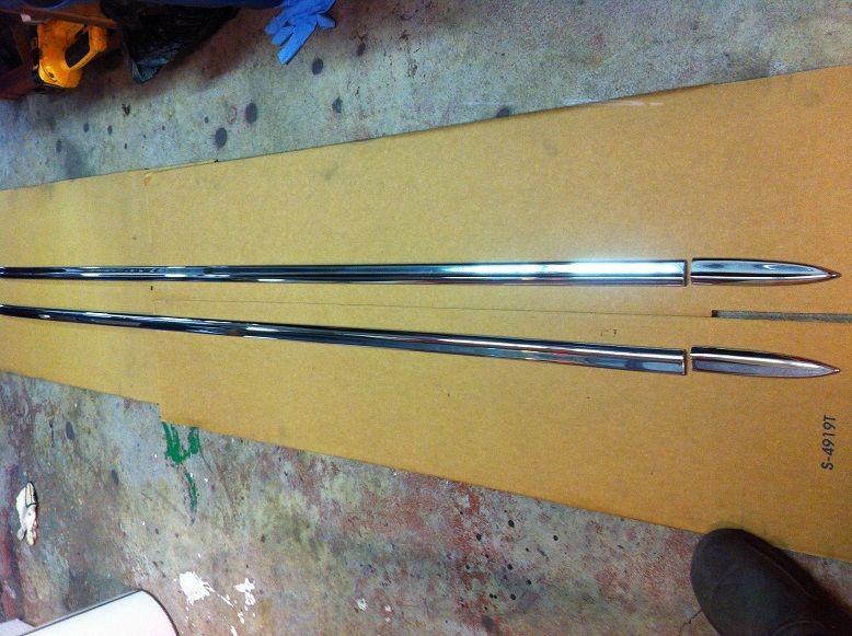 57 CHEVY 150 2 DOOR QUARTER, DOOR TRIM MOLDING SET RESTORED TO SHOW QUALITY, US $800.00, image 2