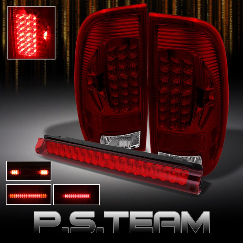 Sell 9703 FORD F150 9799 F250LD RED CLEAR LED TAIL LIGHTS +FULL LED