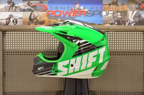 2016 shift racing assault race helmet moto mx atv off road green v1 size xl