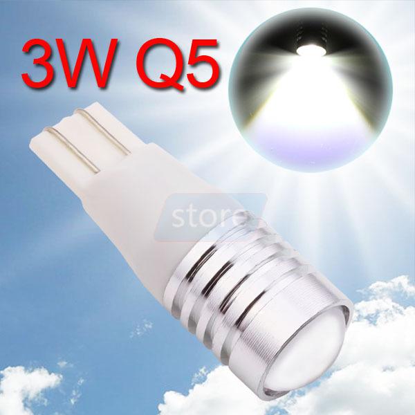 T10 high power 3w q5 pure white license plate interior 194 w5w led light bulb