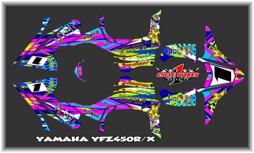 Yamaha yfz450r yfz450x 450x  semi custom graphics kit 2014 and up dotted race