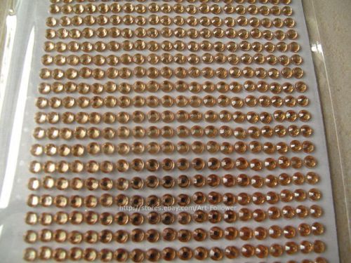 1000 champagne gold 1p rhinestone decal crystal bling car sticker for car phone