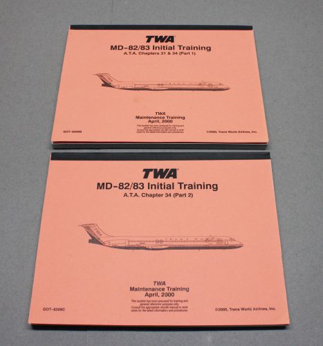 2 twa mcdonnel douglas md-82 md-83 initial training maintenance books from 2000