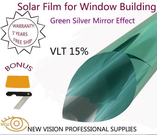 Vlt15% architectural window film greensilver mirror effect 50cmx3m for home boat
