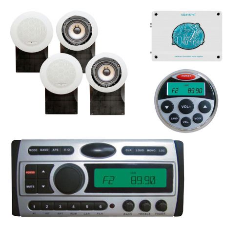 Pldmr87 am fm cd mp3 radio+4x5&#034; white 500w marine speakers,remote,1600w mini amp