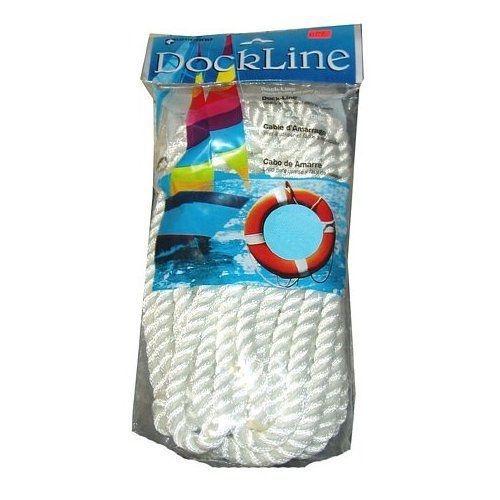 Unicord white 3/8&#034; x 15&#039; nylon twist boat dock lines (1 pair)