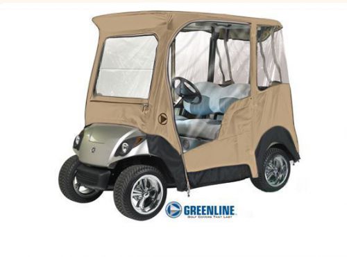 Custom drivable 2 person golf cart enclosure cover for yamaha drive - sand