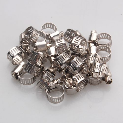 10pcs 3/8"-1/2" adjustable stainless steel drive hose clamps fuel line worm clip