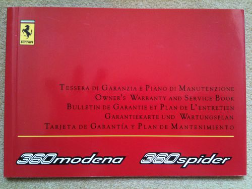 Ferrari 360 coupe/spider service book (new &amp; blank)