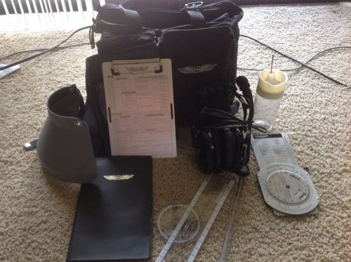 Pilot's asa flight headset bag knee board e6b  plotter fuel drainer stick
