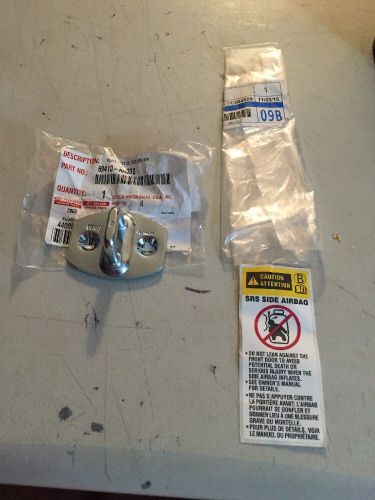 Oem toyota door lock striker plate 69410-aa030 &amp; srs side air bag label