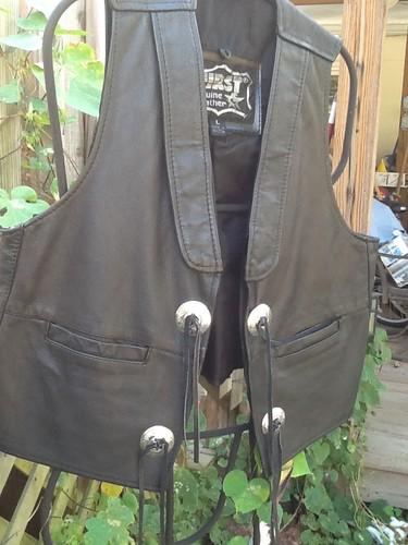 Leather vest men's