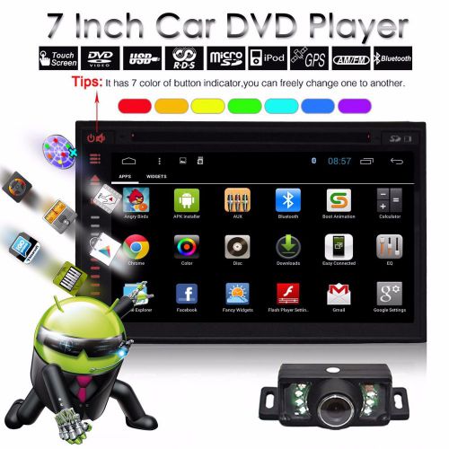 7" 2din android 4.4 car stereo dvd player gps wifi 3g radio touch screen +camera