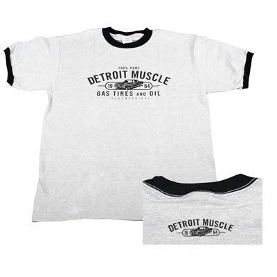 Detroit muscle t-shirt cotton detroit muscle/vintage gto logo gray men's large