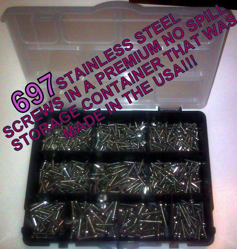 700 PC STAINLESS STEEL SCREWS INTERIOR EXTERIOR TRIM MOULDING UPHOLSTERY NO RUST, US $43.88, image 1