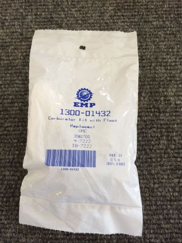 Carburetor kit w/float johnson evinrude replaces 18-7222 omc 396701 emp