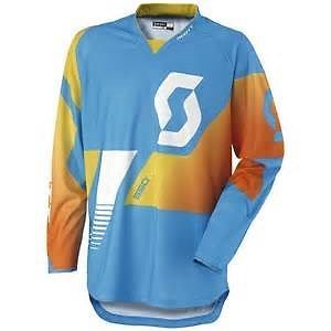 Men's scott jersey 350 race lt blue/yellow size large