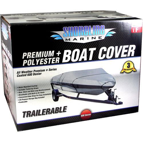 Shoreline marine deluxe boat cover gray 20'-22' includes bag & straps sl91513
