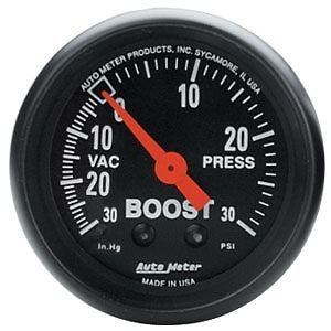 Auto meter 2614 z-series gauge  2&#034; boost / vacuum (30&#034; hg / 30 psi)  mechanical