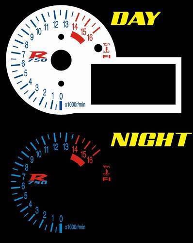 Suzuki gsxr 750 2000 2001 2002 2003 white face plasma glow gauges dials mph kmh