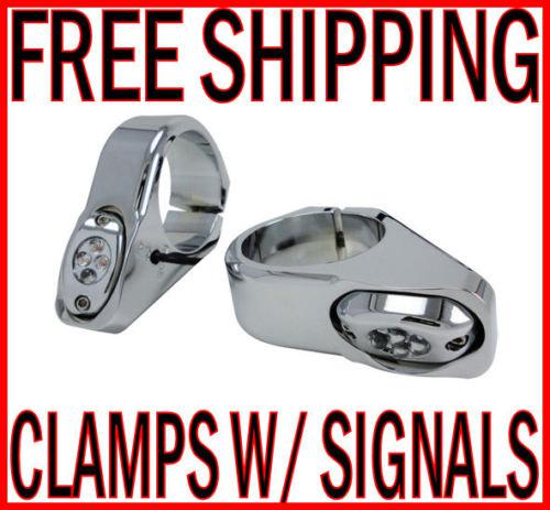 Joker chrome 39mm turn signal fork clamp dyna fxd fxr street fat bob super glide