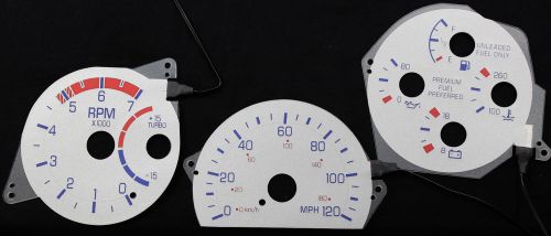 120mph indiglo glow gauge silver reverse face luminescent for 91-93 gmc typhoon