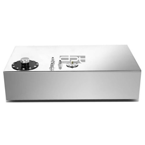 17 gallon top-feed polished aluminum race drift fuel cell tank+cap+level sender