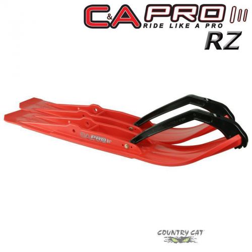 C&amp;a pro razor rz 6" trail snowmobile skis - red with black loops - pair