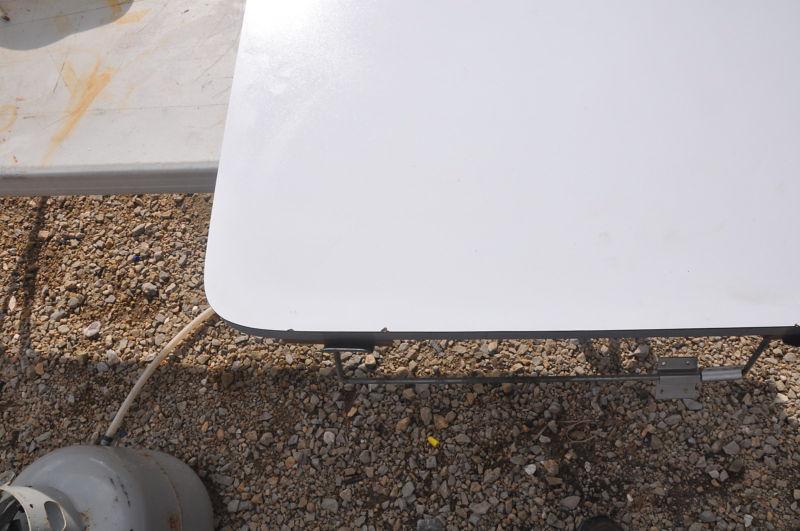 Sell Used RV Kitchen Table with Legs Fold Down for Bed and Hardware 28