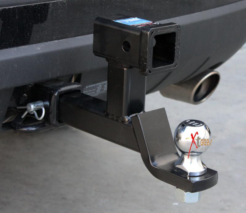 Dual hitch ball mount tongue multi-use trailer receiver + 2-5/16" hitch ball tow