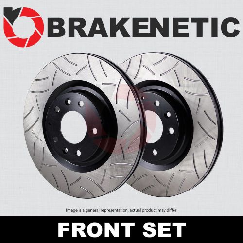 [front set] brakenetic premium gt slotted brake disc rotors bnp67070.gt