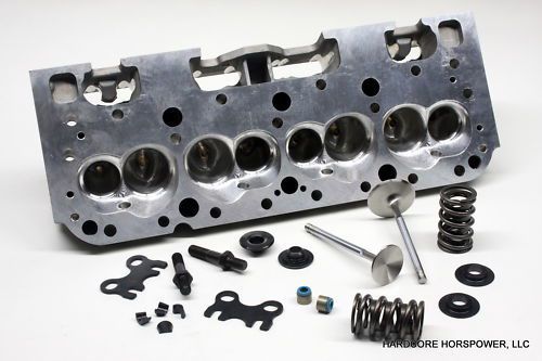 225cc sbc strike force cnc-ported alum heads 78cc complete pair for .660" sr cam