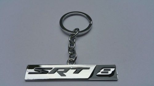 Srt8 key chain black chrome metal gm dodge ram challenger jeep grand cherokee
