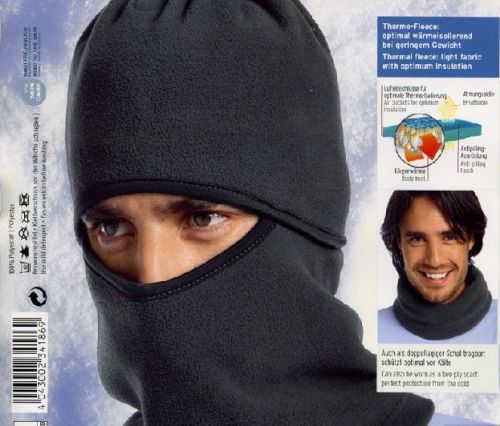 Work ride ski  head gear face mask thermal fleece windbeater warm  black