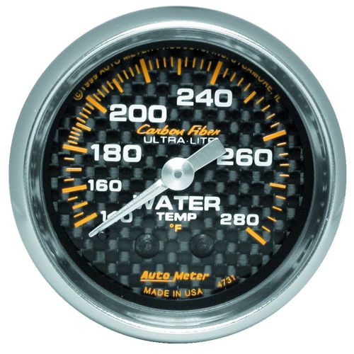 Auto meter 4731 carbon fiber; mechanical water temperature gauge