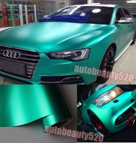 Optional car satin matte metallic chrome vinyl wrap sticker film cbw lake green