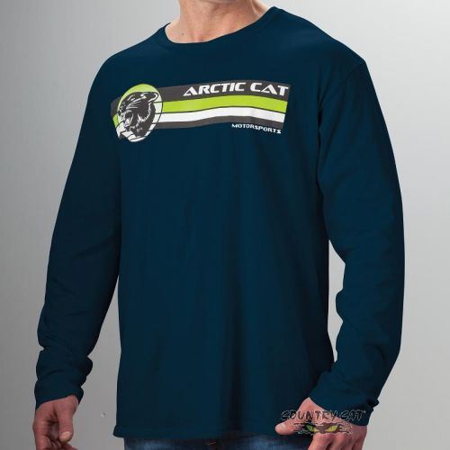Arctic cat men's retro long sleeve vintage cotton t-shirt - navy blue - 5273-54_