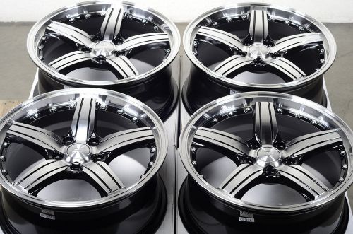 17 5x114.3 black wheels fits avenger mustang lancer elantra accord rogue rims