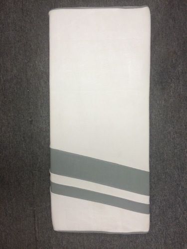 Boat cushion vinyl bench seat grey stripes w/ ss hardware 31.5"x14"x2.25"