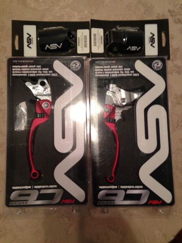 Asv c6 red pair pack clutch and brake levers for honda trx250r (87-89).