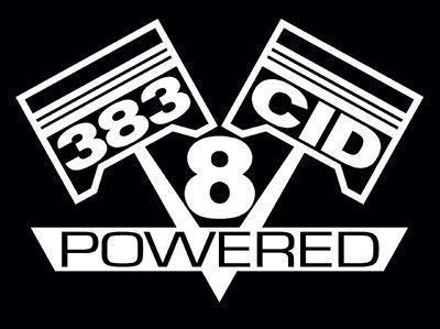 2 v8 383 cid engine piston decal set sticker emblems