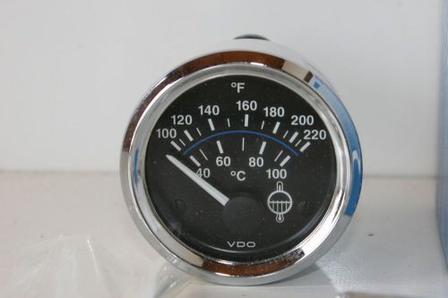 New vdo 310 521d chrome water temperature 100-220 12vdc 2-1/16" round gauge boat