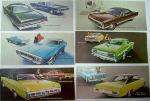 Nos 1971 plymouth  post cards valiant duster fury satellite newport new yorker