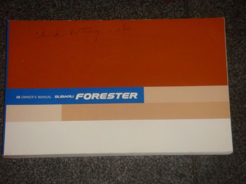2006 subaru forester owners manual