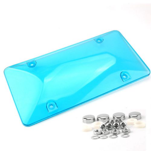 1 pc license plate cover protector tinted bubble shield security screw bolt caps