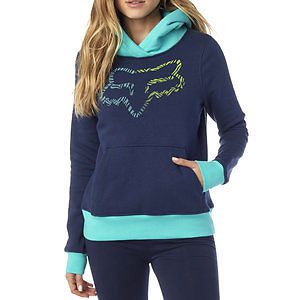 Fox racing phoenix womens pull over hoody indigo/blue
